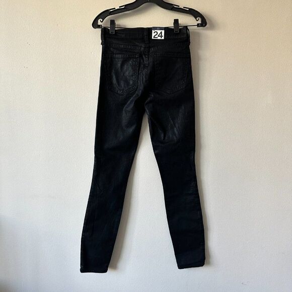GAP Black Coated High Rise True Skinny Jeans with Washwell - Size 24-00R - Picture 13 of 16